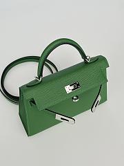 Hermes Mini Kelly Dark Green Epsom Silver 19cm - 6