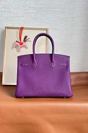  Hermes Original Togo Leather Birkin 30cm Bag In Purple - 2