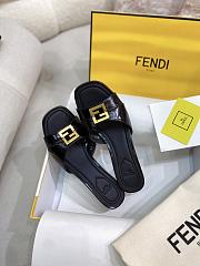 Fendi FFold Black Leather Sandal 5.5cm - 4