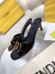 Fendi FFold Black Leather Sandal 5.5cm - 3