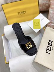 Fendi FFold Black Leather Sandal 5.5cm - 2