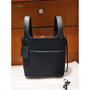 Hermes Nior Black Canvas Picotin Lock Cargo 18 Handbag 18cm - 5