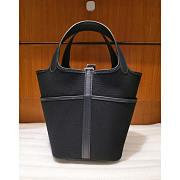 Hermes Nior Black Canvas Picotin Lock Cargo 18 Handbag 18cm - 2