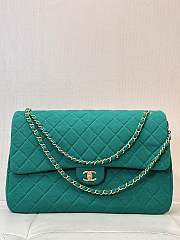 Chanel Large Flap Bag Green Gold 38x27x12cm - 1
