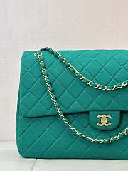 Chanel Large Flap Bag Green Gold 38x27x12cm - 5
