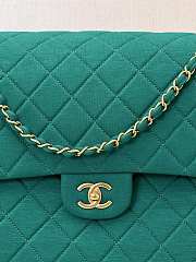 Chanel Large Flap Bag Green Gold 38x27x12cm - 3
