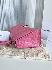 Balenciaga Hourglass Crocodile Dark Pink 23x10x24cm - 3