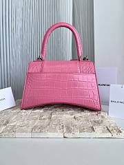 Balenciaga Hourglass Crocodile Dark Pink 23x10x24cm - 5