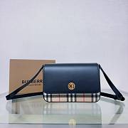 Burberry Hampshire Small Check Black Bag 21x5x13cm - 1