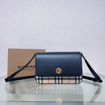 Burberry Hampshire Small Check Black Bag 21x5x13cm