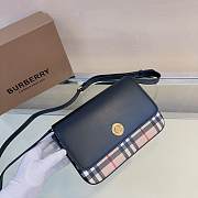 Burberry Hampshire Small Check Black Bag 21x5x13cm - 5