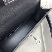 Hermes Kelly 19 Black Box Leather Silver Bag 19cm - 6
