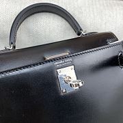 Hermes Kelly 19 Black Box Leather Silver Bag 19cm - 4