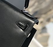 Hermes Kelly 25 Black Box Leather Silver 25cm - 5