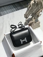 Hermes Constance Bag Black Box Leather Silver 19cm - 1