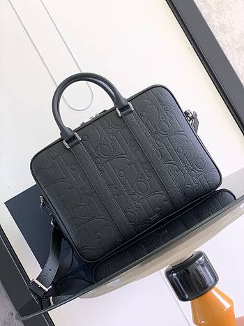 Dior Briefcase Black Gravity Leather 37 x 28 x 6 cm