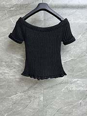 Dior Short-Sleeved Sweater Black Linen - 5