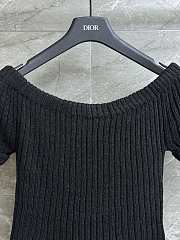 Dior Short-Sleeved Sweater Black Linen - 2