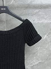 Dior Short-Sleeved Sweater Black Linen - 3