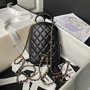 Chanel Backpack Mini Black Lambskin Gold 18x13x9cm - 3