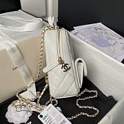 Chanel Backpack Mini White Lambskin Gold 18x13x9cm - 5