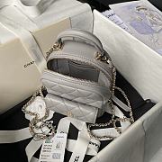 Chanel Backpack Mini Grey Lambskin Gold 18x13x9cm - 5