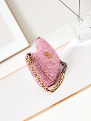 Chanel Clutch With Chain Pink Tweed 20x13x4.5cm - 4