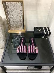 Chanel Black Pink Slides - 1