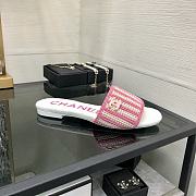 Chanel White Pink Slides - 4