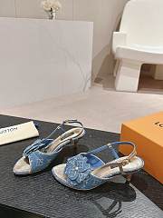 Louis Vuitton LV Blue Monogram Denim Sandals 5.5cm - 3