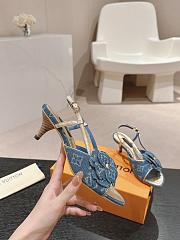 Louis Vuitton LV Blue Monogram Denim Sandals 5.5cm - 2