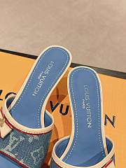 Louis Vuitton LV Monogram Denim Bow Heels Blue 5.5cm - 4