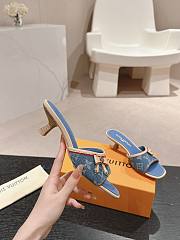 Louis Vuitton LV Monogram Denim Bow Heels Blue 5.5cm - 3