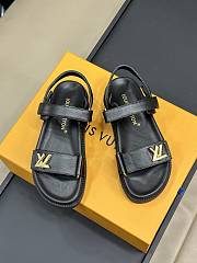 Louis Vuitton LV Sunset Comfort Flat Sandal Lamb Leather Black - 1