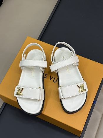 Louis Vuitton LV Sunset Comfort Flat Sandal Lamb Leather White