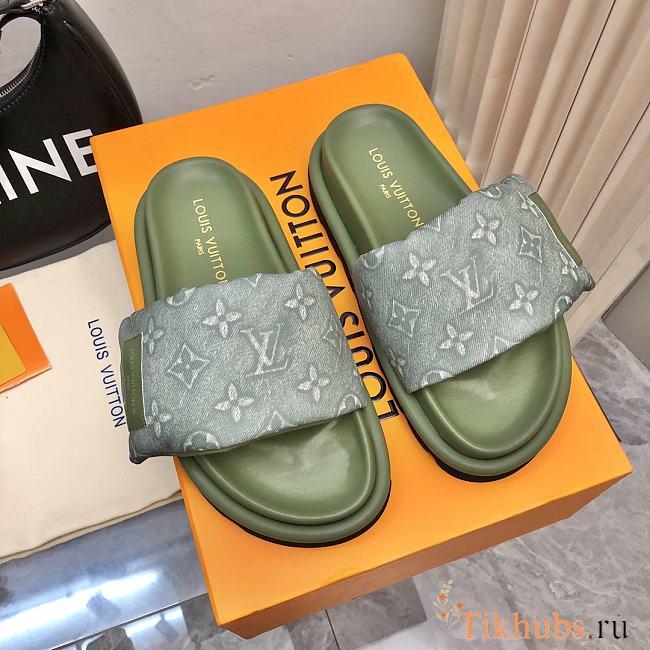 Louis Vuitton LV Pool Pillow Flat Comfort Mule Green - 1