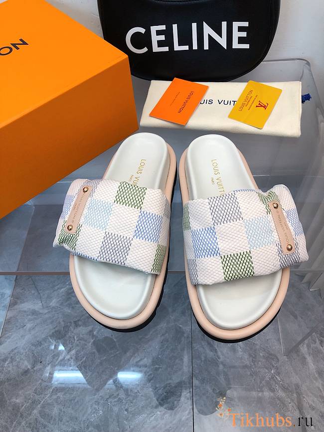 Louis Vuitton LV Pool Pillow Flat Comfort Mule Damier Pistachio - 1