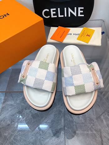 Louis Vuitton LV Pool Pillow Flat Comfort Mule Damier Pistachio