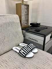 Chanel White Black Slides - 4