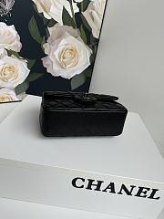Chanel Top Handle Flap Bag Black Lambskin Black Hardware 20x12x6cm - 3