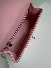 Chanel Top Handle Flap Bag Pink Lambskin Gold 20x12x6cm - 6