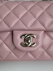 Chanel Top Handle Flap Bag Pink Lambskin Gold 20x12x6cm - 2