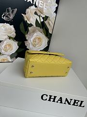 Chanel Coco Handle Bag Yellow Caviar Gold 24cm - 5