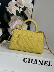 Chanel Coco Handle Bag Yellow Caviar Gold 24cm - 4