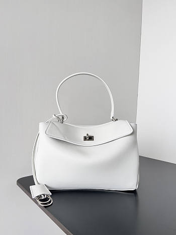 Balenciaga Rodeo Small Handbag White Smooth 27x8x21cm
