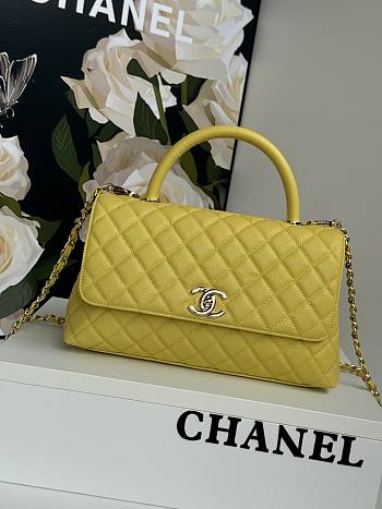 Chanel Coco Handle Bag Yellow Caviar Gold 29cm