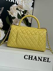 Chanel Coco Handle Bag Yellow Caviar Gold 29cm - 5