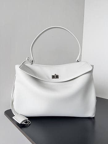 Balenciaga Rodeo Medium Handbag White Smooth 34x11x24cm