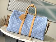 Louis Vuitton LV Keepall Bandoulière 45 Sky Blue Denim 45 x 27 x 20 cm - 1