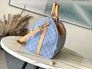 Louis Vuitton LV Keepall Bandoulière 45 Sky Blue Denim 45 x 27 x 20 cm - 6